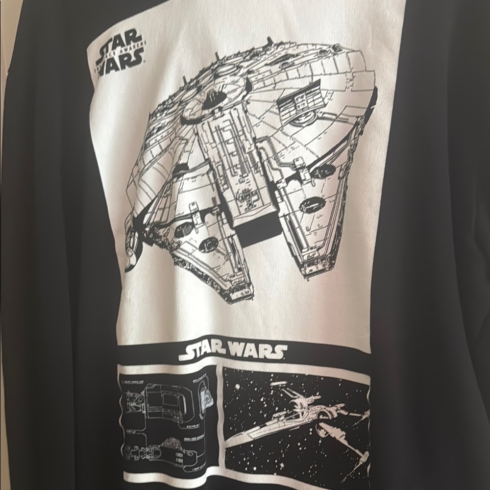 H&M Black and White Star Wars Spaceship Sweatshirt